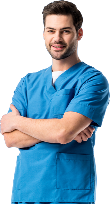 Cosmetic surgeon man in scrubs
